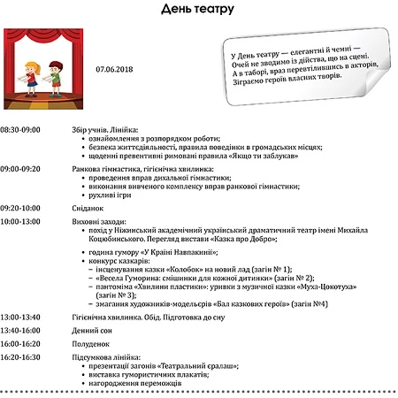 Початок широкомасштабної літньої оздоровчої кампанії учнів розклад літнього табору