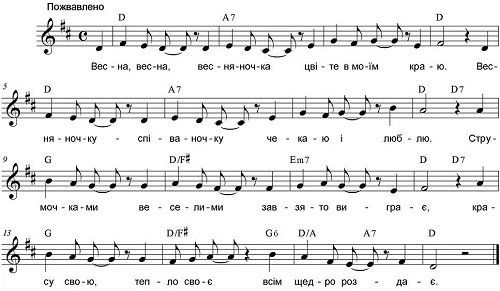 Пісня про весну Пісня про весну
