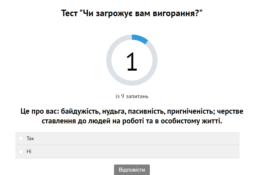 Пройдіть тест, щоб вчасно розпізнати професійне вигорання